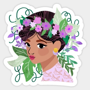 January Crown of Flowers Sticker